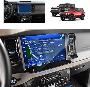 Bronco Screen Protector 12 In for 2021-2024 Ford Bronco Raptor/Wildtrak/Outer Banks/Everglades/Badlands SYNC 4 12" Touchscreen Tempered Glass Protective Film