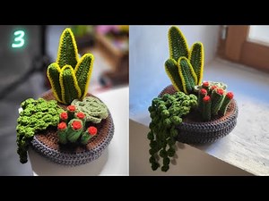 How to Crochet BIG Pot for succulents Plant in step by step tutorial