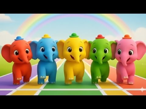 Five Colorful Elephants 🐘🌈 | Learn Colors Song for Kids | Fun 3D Cartoon for Toddlers