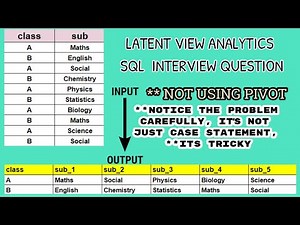 LatentView Analytics Very Tricky SQL Interview Question | SQL Question for Data Engineering