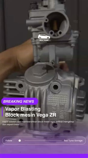 Vapor blasting a Vega ZR engine block, rate it 1–10 in the comments #vaporblasting #engineblock