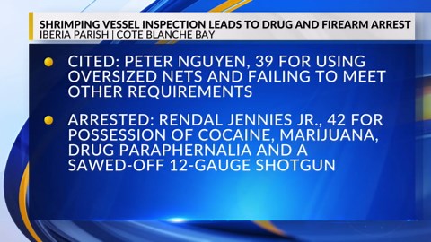 Shrimp boat inspection leads to drug, firearm arrest