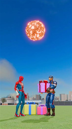 Spider-man, Green Gobin, Magik, Captain America and Red Hulk Running Away From Meteor!!!.Help them🥺