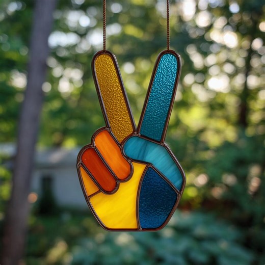 Peace Suncatcher Stained Glass Pattern , Glass Template , PDF Digital Download - Etsy