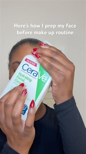 Here’s a quick facial prep before applying make up #facialproducts #facecleanser