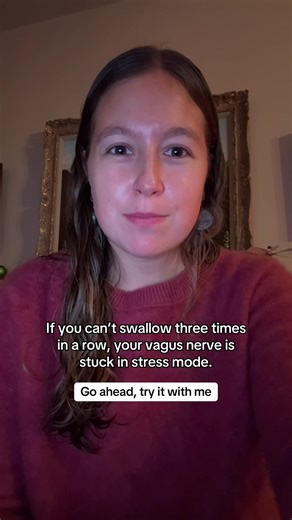 Try swallowing three times in a row. No water. Just you, here, right now. If it feels hard? Tight? Like your throat clenches or won’t fully cooperate? That’s your vagus nerve (the communication superhighway between your brain and body) signaling that your system is stuck in stress mode. Because when your nervous system doesn’t feel safe (even subconsciously), it affects everything: Overthinking Feeling numb Chronic fatigue Shallow breathing A lump-in-the-throat feeling Feeling “on edge” all the 