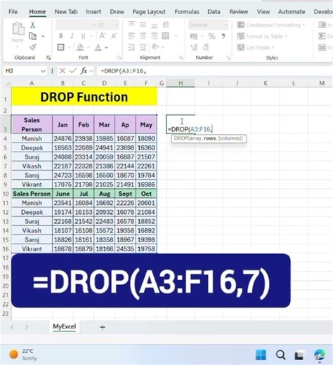 Excel DROP Function Explained in 60 Seconds! 🔥| Remove Rows Instantly with DROP in Excel! 🚀 #excel