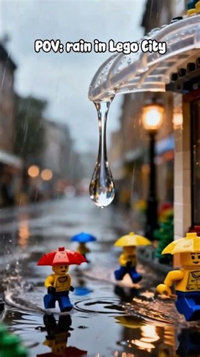 rain in Lego City #lego #rain #legocity