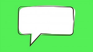 Speech bubble for text, pop up chat box, message box cartoon animated icon. Text box on Green Screen. Box style talk sign symbol with green screen template for explanation video. Royality free