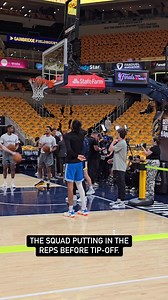 The squad putting in the reps before tip-off. Game 3 prep is in full motion. #indianapacers | One Sports