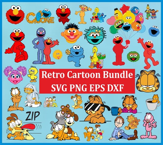 210  Amusing, Cartoon SVG/PNG Files, Vintage Cartoon Clipart Set, Cartoon Characters PNG, 80s, 90s Cartoon Svg - Etsy