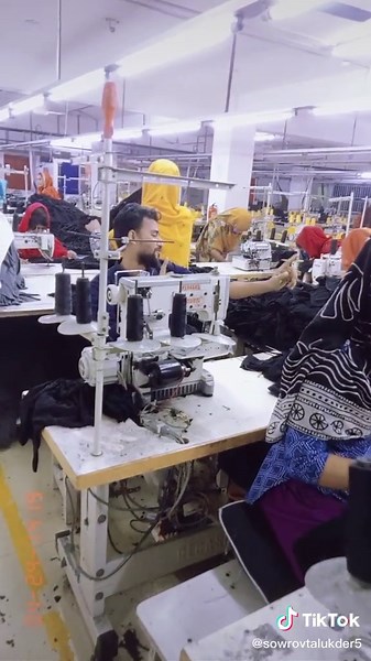 Textile Manufacturing Process in an Industrial Factory