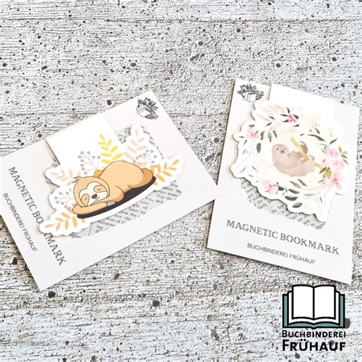 Magnetic Bookmark - 2 Different Motifs Sloth- Magnetic Bookmark - Etsy