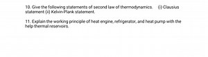 Questions on the Second Law of Thermodynamics and Thermal Devic... | Filo