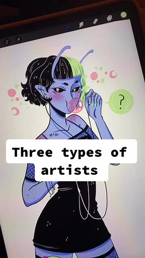 Three types of artists; two artists and a masochist . #artist #art #typesofartist #aliengirl #alienegirl #illustration #illustrator