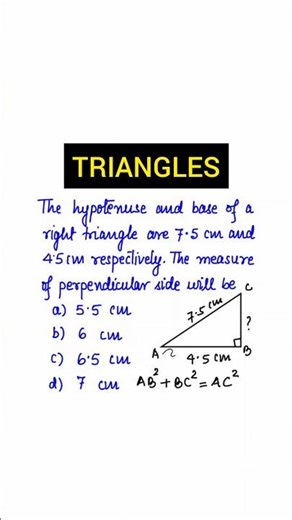 📐 Triangles | Class 10 Maths | MCQ 12 🔥 | Chapter 6 #shortvideo #class10maths #class10th #ytshorts