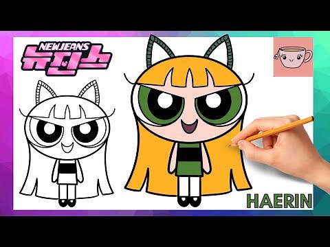 How To Draw NewJeans Haerin - Powerpuff Girls | Cute Easy Drawing Tutorial