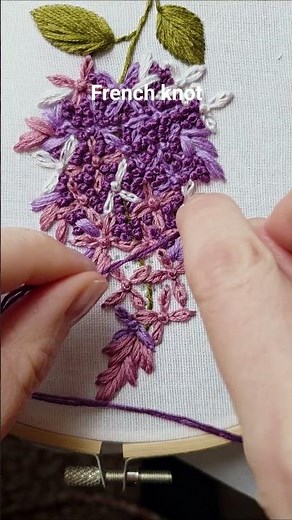 Quick french knot tutorial from my Lilac pattern💜 #embroidery #tutorial #diy #handmade #art #craft