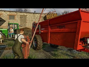 Using old crane to load manure during winter at Farm | Farming Simulator 22