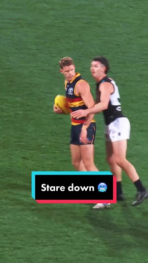Intense Stare Down Moment with Adelaide Crows Player