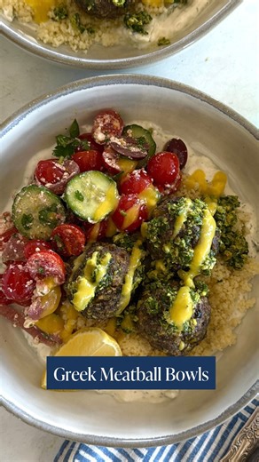 Looking for an easy weeknight meal? Our Greek Meatball Bowl is perfect for meal prep and can be customized any way you want. Here’s the recipe: Yield: 4 servings Prep Time: 20 minutes Total Time: 45 minutes INGREDIENTS Meatballs and Sauce 1 cup parsley leaves 1 cup cilantro leaves ¼ cup Mezzetta® Imported Non-Pareil Capers ¼ cup Mezzetta® Sliced Golden Greek Peperoncini ½ cup shelled pistachios Zest and Juice of 1 lemon Salt and pepper, to taste ½ cup extra virgin olive oil 1 lb. ground beef 1 c