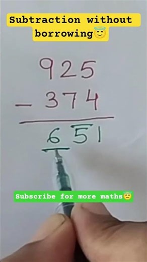 Effortless subtraction trick- No borrowing required! 😇#subtraction #subtract #studytips #studyvlog