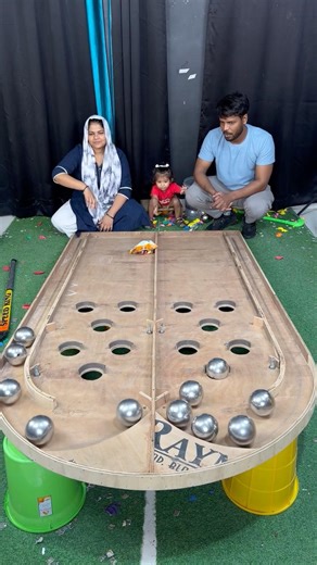 Husband vs wife steel ball roll game challenge / part 11 #shorts #games