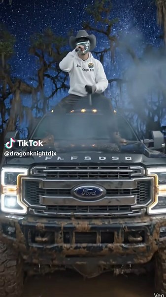 When Cyberpunk Meets Country: F-350 Mudding 🤠🛸 #FordF350 #Mudding #cybercowboy