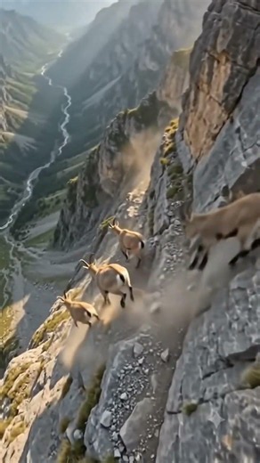 Climbing the Impossible: Mountain Goats Defying Gravity on Steeep Cliffs!
