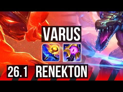 VARUS vs RENEKTON (TOP) | Good KDA: 14/2/0 | KR Master | 26.1