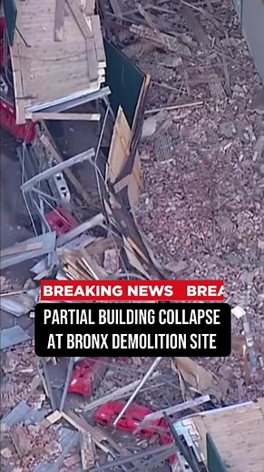 Crews are cleaning up after part of a building collapsed in the Fordham Heights Section of the Bronx. A large section of a wall fell onto scaffolding and the street below.
