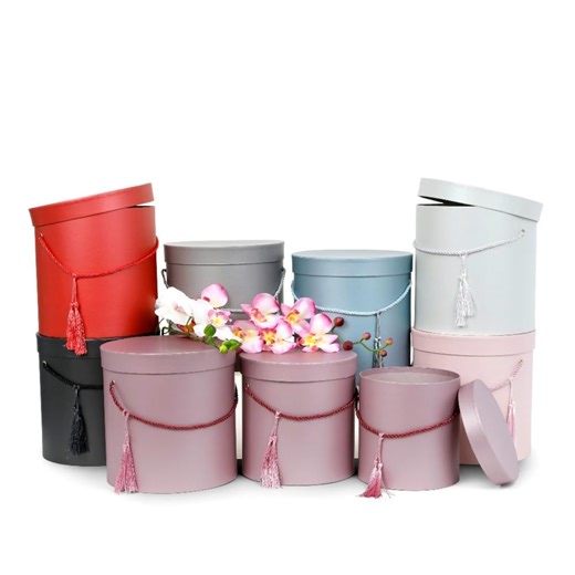 Round Flower Gift Boxes With Lids - Elegant Home Decor Storage - Set of 3 - Etsy