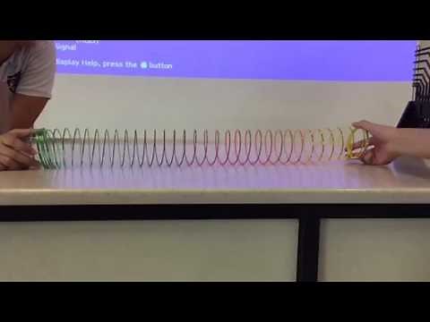 slinky longitudinal waves (with slow motion)