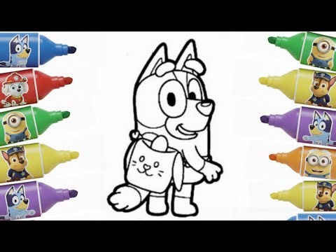 Bluey Cartoon Drawing | Easy Step by Step Drawing and Coloring