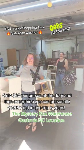 Saturdays are for #AdmissionShopping yall! People are coming from all over to experience it. Just $20 per person at the door and then everything you can personally CARRY out in one trip is yours! Open Saturday 9a to 12 noon, Sunday 10a to 1p and Monday 4p to 7p. 1820 Spencer mtn rd Gastonia NC. In the back by the smokestack. Cash only and no one under 16 admitted. Come see us! #SpreadTheWord #TagaFriend | The Mystery Box Warehouse Gastonia NC