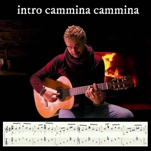 Cammina Cammina Guitar Tutorial | Intro completa + TAB + Spartito #short