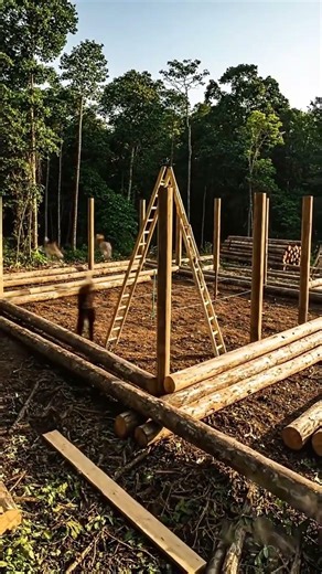 Wooden House Construction Timelapse: 24 Days Complete #craftsmanship #build