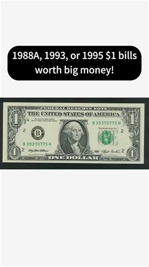 1988A, 1993, or 1995 $1 bills worth big money!! #money #dollars #fy #cash