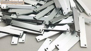 ABBECIAO 1/4" x 1 1/2" Rectangle Stamping Blanks for Metal Stamping and Jewelry Making 0.06 Inch Thick w/Two Holes Pack of 25