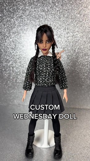 A Quick Wednesday Doll 🖤🖤 This show is absolutely INCREDIBLE #neflix #wednesday #wednesdayaddams #jennaortega #movie #filmtok #barbie #ooakdoll