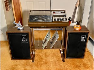 1979 Zenith "The Wedge" Stereo System Record Player with 8 Track, Model JR596W