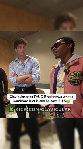 Clavicular asks THUG if he knows what a Carnivore Diet is and he says THIS😭 #clavicular