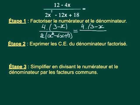 11.2 Simplification des fractions algebriques
