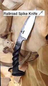 Forging a railroad spike knife 🗡️ #reels #forging #forged #blacksmith #blacksmithing #railroadspike | Black Bear Forge