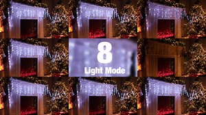 Joomer White Christmas 13FT 20 Tubes 90 LED Icicle Lights with Timer Function, Waterproof Connectable Ice String Lights for Holiday Home, Patio, Trees Christmas Decoration