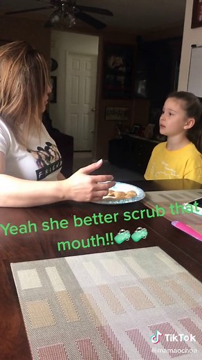 When your kid says a bad word she gets soap in the mouth!!🧼 🙊@tinydemo #pottymouth #busted #sheknowsbetter #fyp #foryou #foryoupage