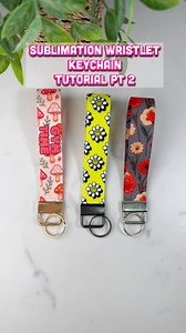 Reyna | DIY Crafts, Cricut + Amazon Finds on Instagram: "Showing how I make cute and easy sublimation wristlet keychain and create your own template on Canva. The images used are from @joinplaygroundai . So many cute images can be found personalized on playground ai. These wristlets are cute for party favors, gifts, or an idea to make / sell for your small business. My webbing is 1 inch and I do preshrink it first on my auto heat press . The length of webbing is always around 10 inches to 12 inc