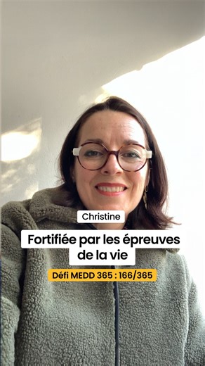 Mon expérience de Dieu (MEDD) on Instagram: "Défi MEDD 365 : 165/365 . . . Fortifiée par les épreuves de la vie . . . Un témoignage Christine @christine_idl #MEDD365 #catholique #epreuve"