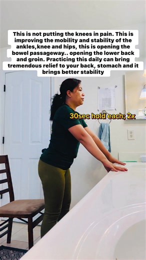 Asian Squat : a sign of fitness as it requires flexibility and mobility at the hips, knees, and ankles, and lower-back strength, to drop into the squat, hold it, and rise.Most people find a deep squat challenging at first. But with practice, one can enjoy the many benefits of "going low." #healthtips #reels #physicaltherapy #aging #senior #everyone #exercise #fblifestyle | Doc H.