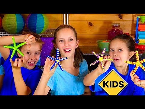 Colorful Starfish Paint Pour with Sign Post Kids!